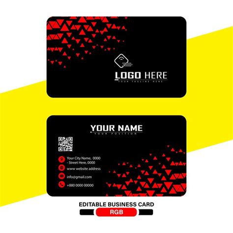 Premium Vector Free Vector Business Card Red And Black Business Card