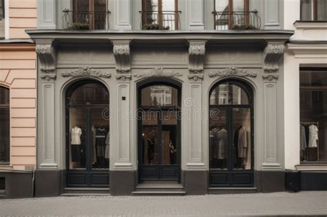 Modern Clothing Boutique Exterior With Large Window Display And Contemporary Interior Design