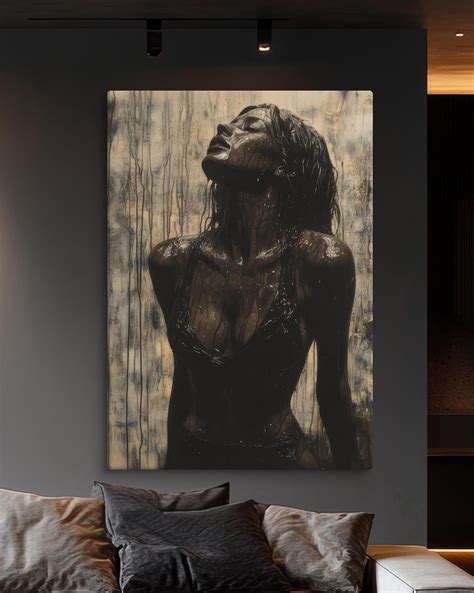 Intense Nude Portrait Sensual Female Figure Erotic Art Canvas Wall Decor Expressive Nude