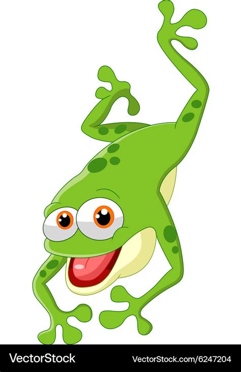 Cute Frog Jumping Royalty Free Vector Image Vectorstock