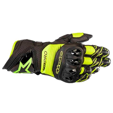 Luva Alpinestars Gp Pro R Preto Amarelo Em Couro