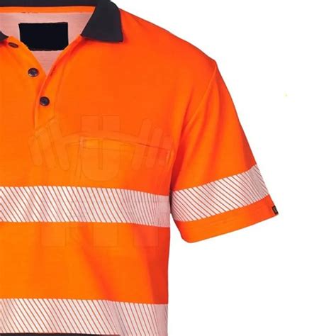 Short Sleeve High Visibility Polo T Shirt Reflective Clothes Safety T