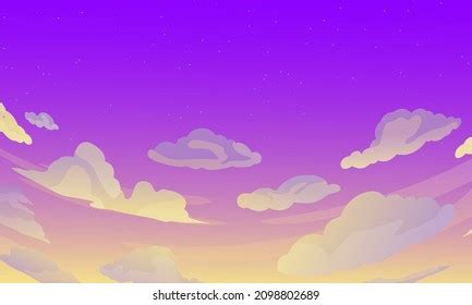 Aesthetic Background Illustrations Clouds Stars Sky Stock Vector