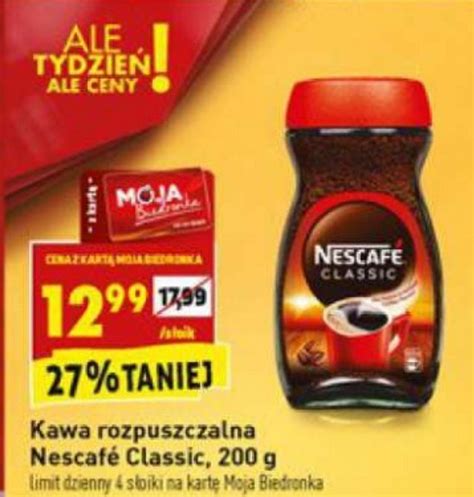 Promocja Kawa Rozpuszczalna Nescaf Classic G W Biedronka