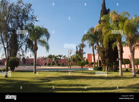 The beautiful gardens of the Royal palace of Marrakesh in Morocco Stock Photo - Alamy