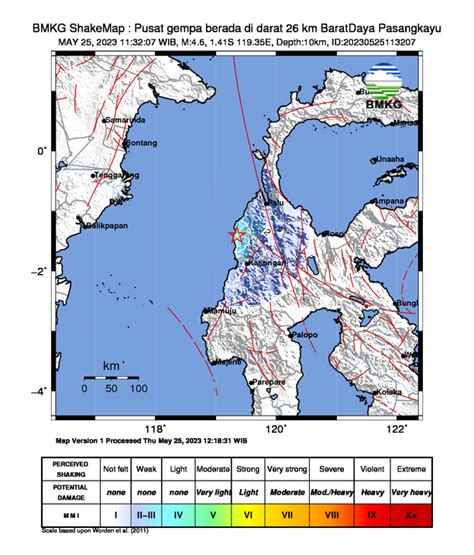 Peta Isoseismal Gempabumi Kendari Sulawesi Tenggara Maret Bmkg The