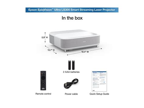 Epson EpiqVision Ultra LS300 Smart Streaming Laser Projector - White ...