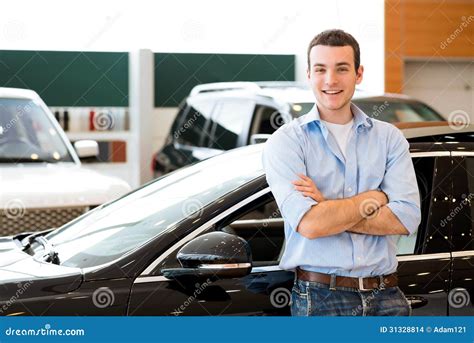 Man Standing Near A Car Stock Images Image