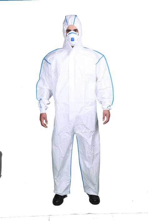 White Safety Workwear Disposable Microporous Type 5 6 Coverall With