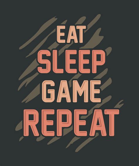 Eat Sleep Game Repeat Gaming Typographyt Shirt Design Vector