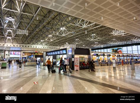 Milan, Italy - March 25, 2022: Terminal 1 of Milan Malpensa airport ...