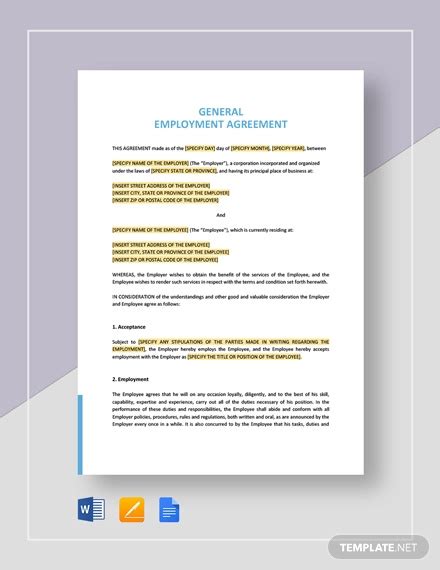 35 Employment Agreement Templates Word Pdf Format Download