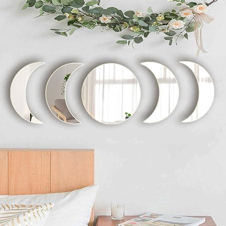 Amazon Hciszl 5pcs Set Scandinavian Moon Phase Mirror Wall Decor