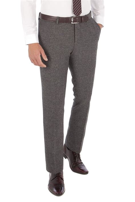 Limehaus Grey Donegal Tweed Slim Fit Trouser