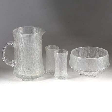 TAPIO WIRKKALA A 4 Piece Bowl Decanter And Glass Glass Ultima