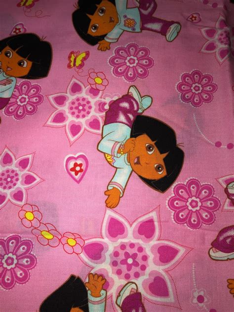 Dora the Explorer print fabric cotton pink 1 yd. | Etsy