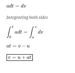 Derivation Of Equation of Motion - First, Second & Third