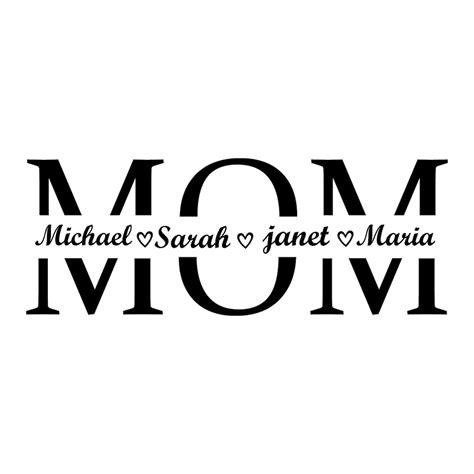 Mom Svg Mother Svg Mothers Day Svg Mom Split Name Etsy