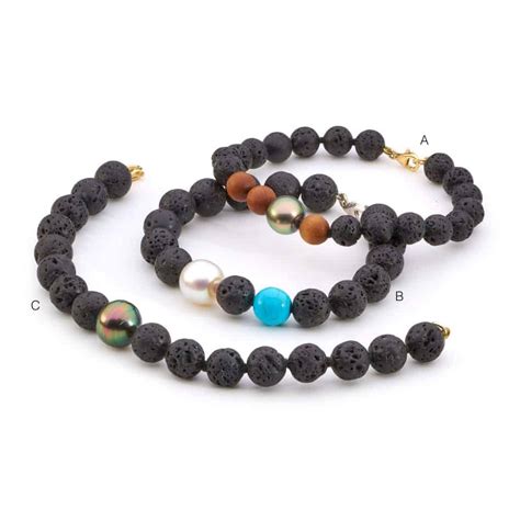 Lava Stone And Pearl Bracelets Stelios Jewellers