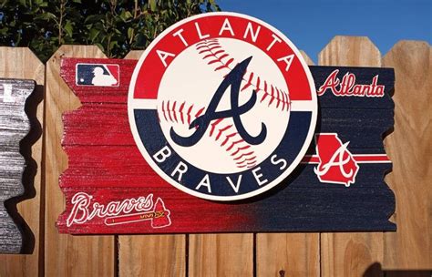 Atlanta Braves Wooden Sign Wall Decor Etsy