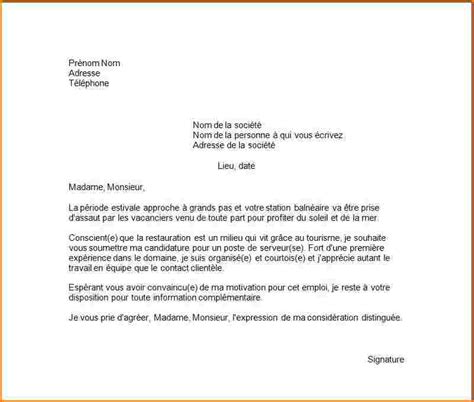 Lettre De Motivation Pour Plongeur En Restauration D Butant Laboite Cv Fr