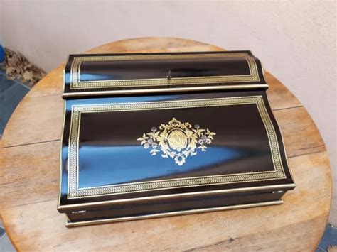 BOITE COFFRET ECRITOIRE de Bureau Napoléon III Marqueterie No Boulle