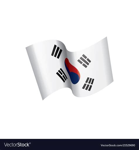 South Korean Flag On A White Royalty Free Vector Image