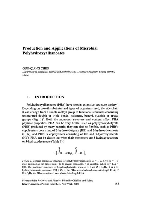 (PDF) Production and Applications of Microbial Polyhydroxyalkanoates