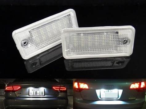 RZG 2x LED Licence Number Plate Light White Canbus For A3 S3 RS3 A4 S4