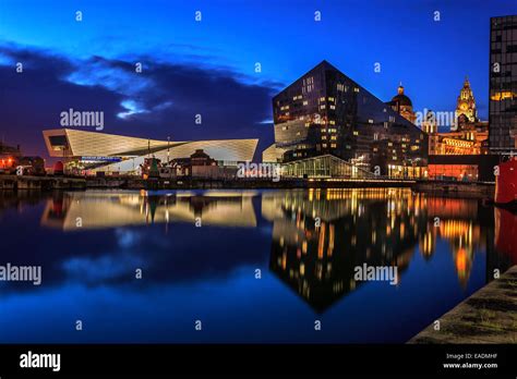 Liverpool Docks And Waterfront With Liverpool Museum On The Skyline