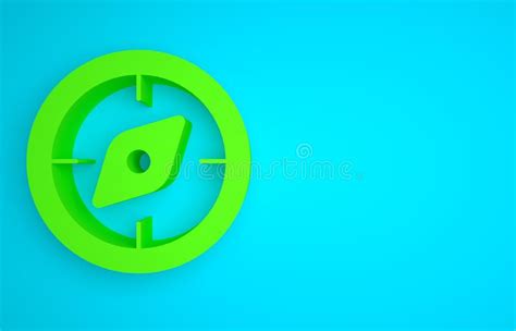 Green Compass Icon Isolated On Blue Background Windrose Navigation