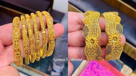 Latest Gold Bangles Designs With Weight And Price// Apsara fashions ...