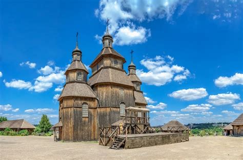 Premium Photo | Wooden church in the National Reserve Khortytsia in ...