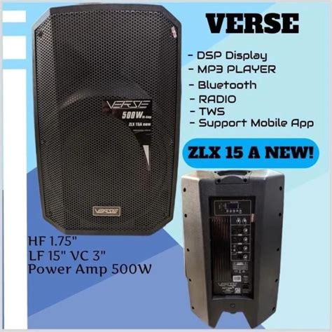 Jual Speaker Aktif Verse Zlx15a New Original 15 Inch 500 Watt Verse Zlx