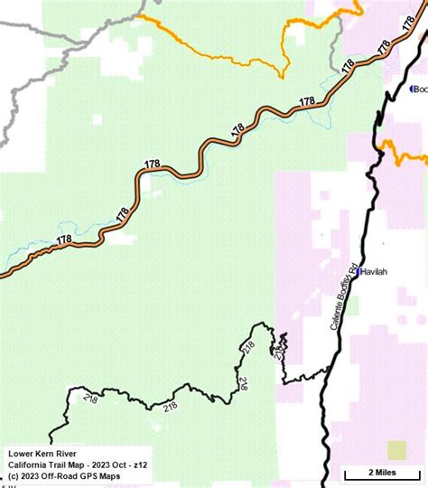 Sequoia Nf Lower Kern River California Trail Map