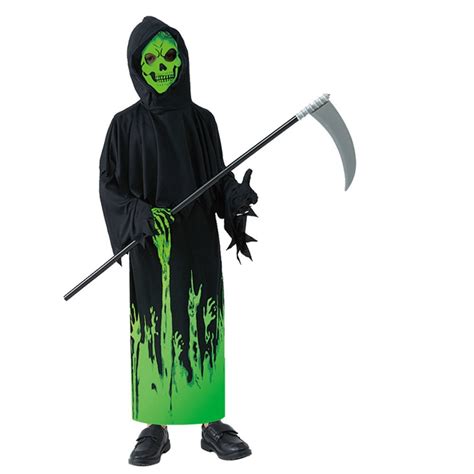 Children's Halloween Glow-In-The-Dark Cosplay Costume Hooded Cloak ...