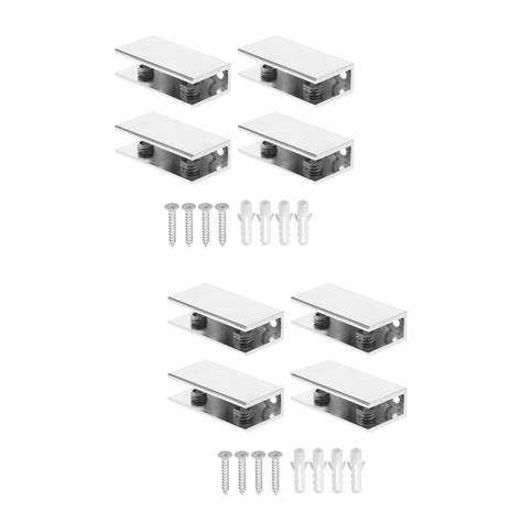 8 Pcs Rectangular Shower Glass Clip Zinc Alloy Glass Clamp Mirror Tight Clips Holder For 8 10 Mm