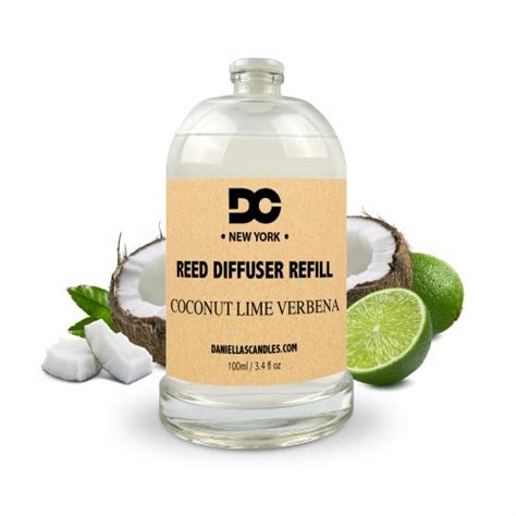 Coconut Lime Verbena Reed Diffuser Refill Oil Daniella S Candles