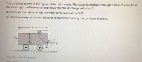 Solved The Container Shown In The Figure Is Filled With Chegg