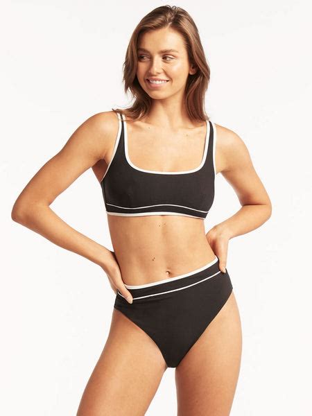 Sea Level Elite High Waist Band Bottoms In Black Sandpipers