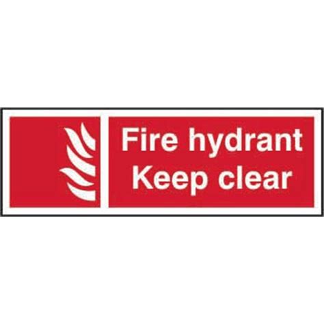 Fire Hydrant Keep Clear Sign Non Adhesive Rigid 1mm Pvc Board 300mm