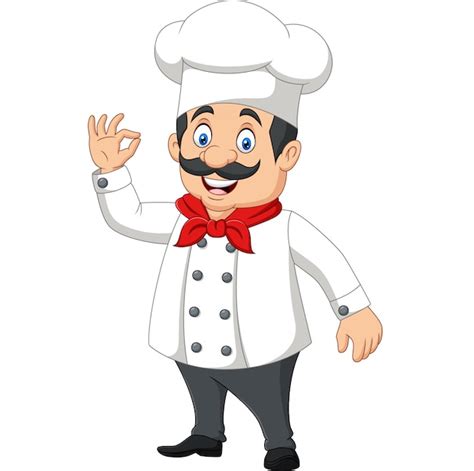 Premium Vector Cartoon Happy Chef With Ok Sign