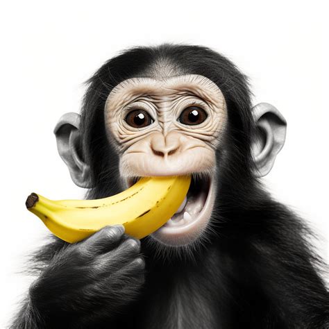 Monkey Wall Art Poster Funny Monkey Eating Banana Art Print Etsy