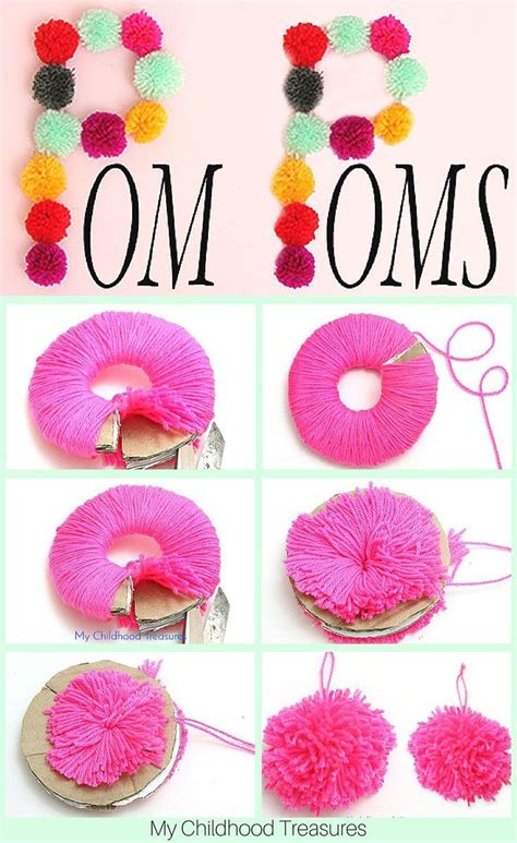 How To Make Pom Poms With Cardboard Printable Templates Pom Pom