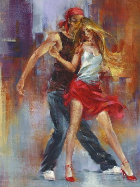 Toile En Peinture Couple Danseurs Tableau Tableaux Danseuses Arts