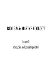 Introduction To Marine Ecology Exploring Oceans And Course Hero