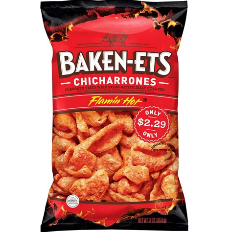 Baken Ets Flamin Hot Flavored Fried Pork Skins Smartlabel