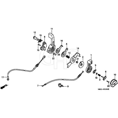 Honda HRB475 SXS MZAZ 8000001 8099999 Throttle Lever Diagram GHS