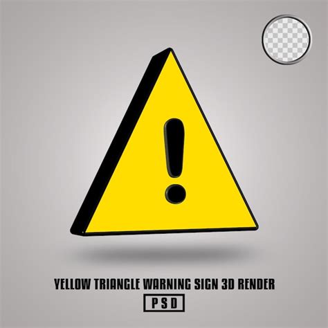 Premium Psd Triangle Warning Sign D Render