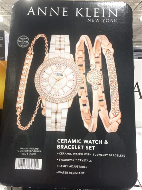 Costco 1255589 Anne Klein New York Pink Ceramic Watch Bracelet Set3 Costcochaser